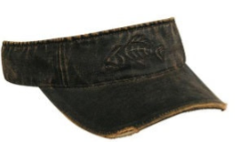 Outdoor Cap Visor - Fish Bones Weathered Dark Brown