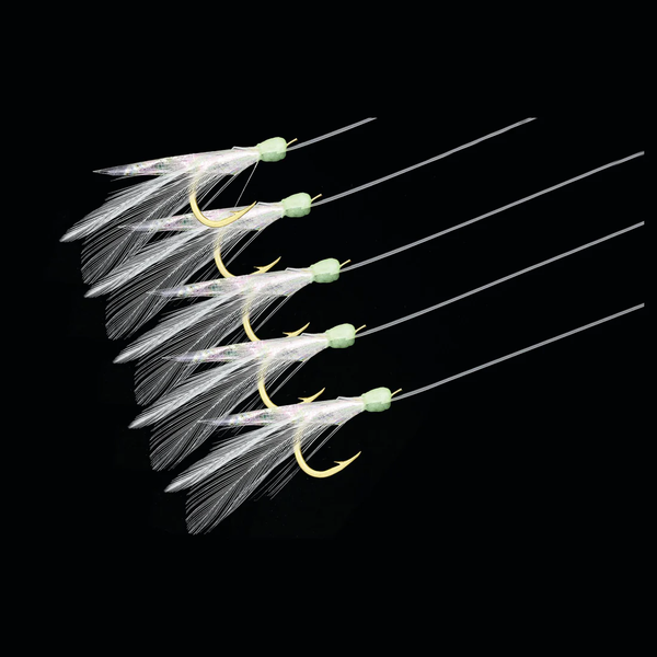 Mustad Sabiki Fish N' Feather Bait Rig w/Green Head 30lb Size 1