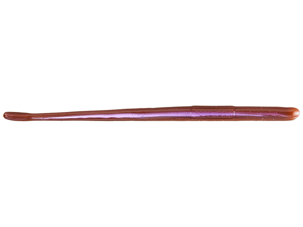 Robo Worms 7in Straight Tail Worm 8 Pk Oxblood Red Flake